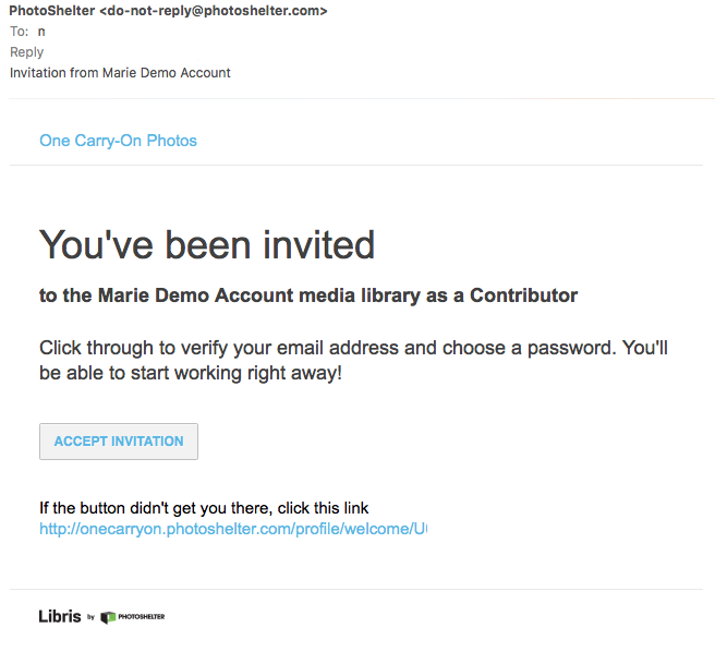 Accepting Your Contributor Invitation PhotoShelter For Brands Support 